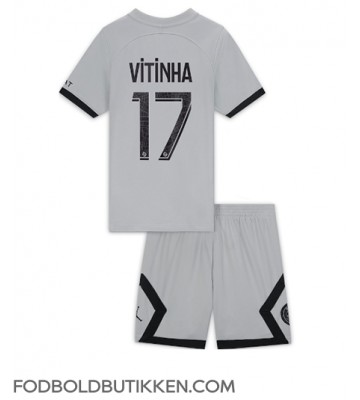 Paris Saint-Germain Vitinha Ferreira #17 Udebanetrøje Børn 2022-23 Kortærmet (+ Korte bukser)